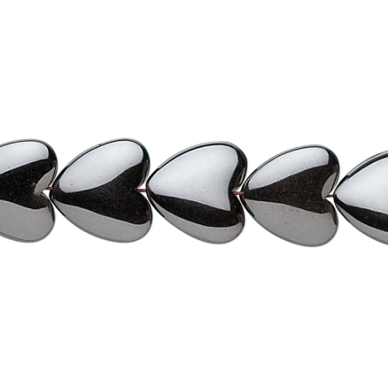 Picture of Hematite bead (manmade) 16mm Heart x5