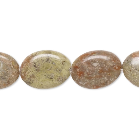Picture of Autumn Jasper (natural) 16x12mm puffed oval x38cm