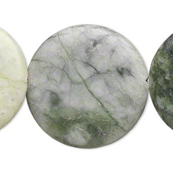Picture of Jungle "Jasper" (natural) 30mm puffed flat round x38cm