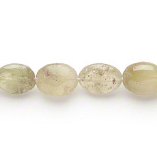 Picture of Grossularite Garnet bead 11x9mm-15x10mm hand-cut puffed oval x35cm