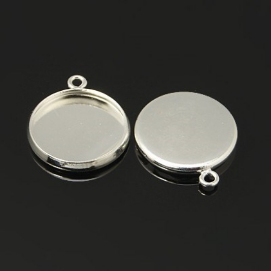 Picture of Pendant Setting 12mm round Silver x10