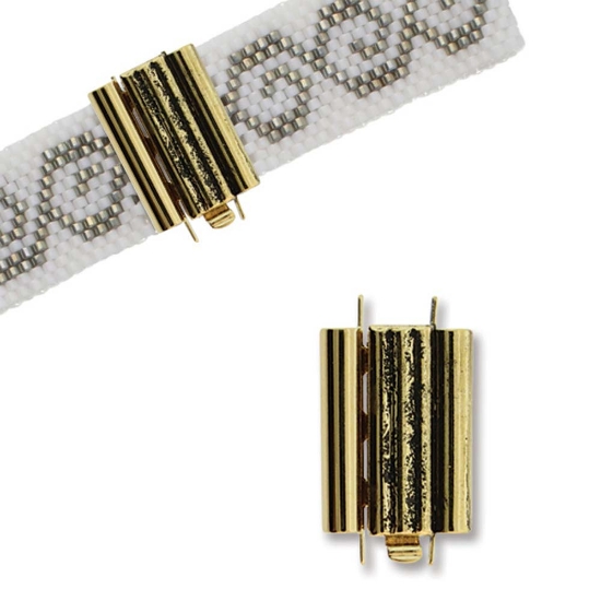 Picture of Beadslide Bar Design 10x18mm Antique Gold Plated x1