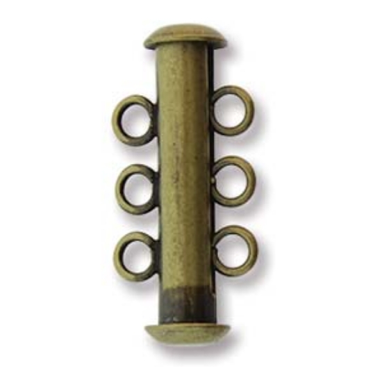 Picture of Magnetic Clasp 22mm 3-strand Antique Gold Plate x1