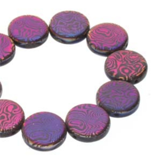 Picture of Coin 2-hole 14mm Jet Sliperit Laser Contour x10