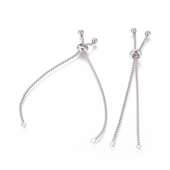 Picture of Stainless Steel Partially Finished Adjustable Slider Clasp Bracelet x1
