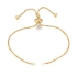 Picture of Stainless Steel Partially Finished Adjustable Slider Clasp Bracelet Gold x1