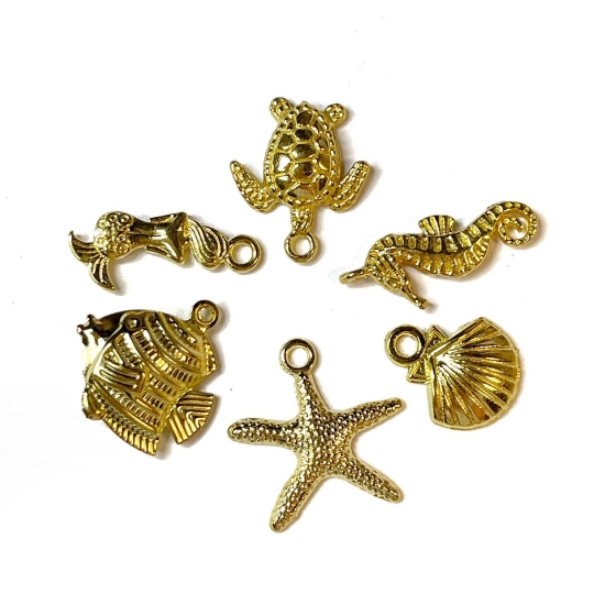 Picture of Charm "Sea" Mix Gold x6