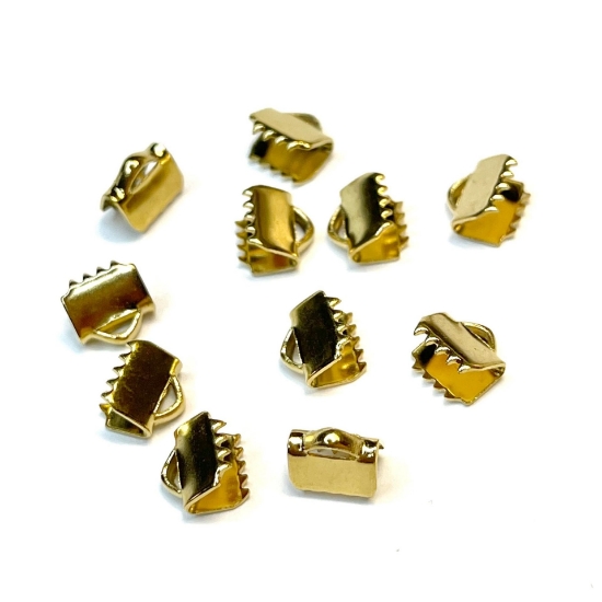Picture of Stainless Steel Flat End Crimp 6mm Gold x10