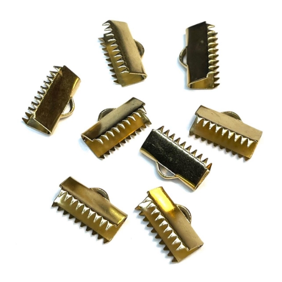 Picture of Stainless Steel Flat End Crimp 15mm Gold x10