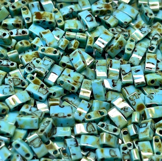 Picture of Miyuki Half Tila 4514 Picasso Seafoam Green x5g