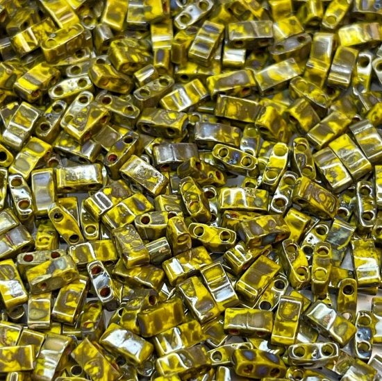 Picture of Miyuki Half Tila 4519 Opaque Yellow Picasso x5g