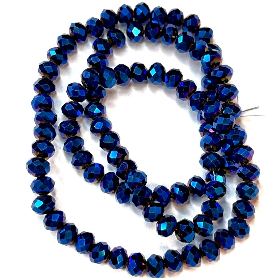 Picture of Faceted Rondelle 8x10mm Metallic Blue x54cm
