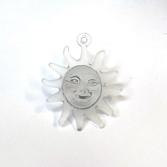 Picture of Acrylic Pendant Moon Sun Face 26x24mm White x1