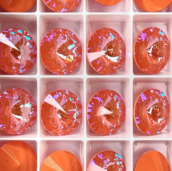 Picture of Swarovski 1122 Rivoli Round Stone 14mm Crystal Orange Glow DeLite x1
