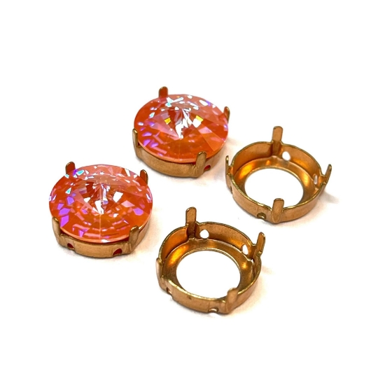 Picture of Cabochon setting for 1122 Rivoli 14mm Rose Gold  x1