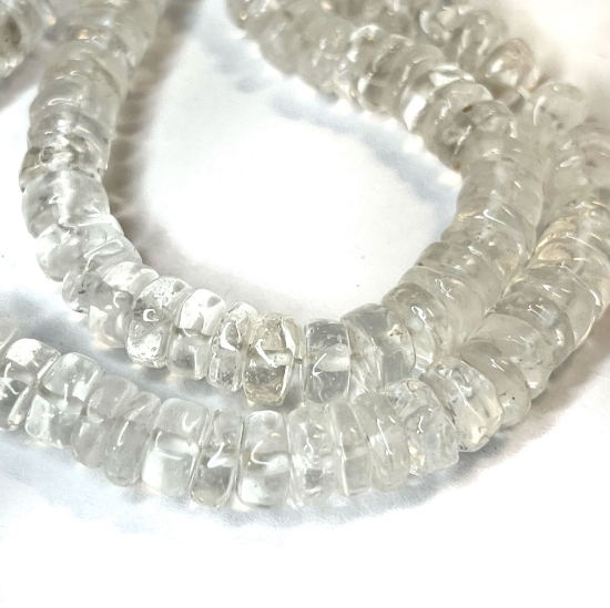 Picture of Quartz crystal (natural) 8mm hand-cut heishi x35cm