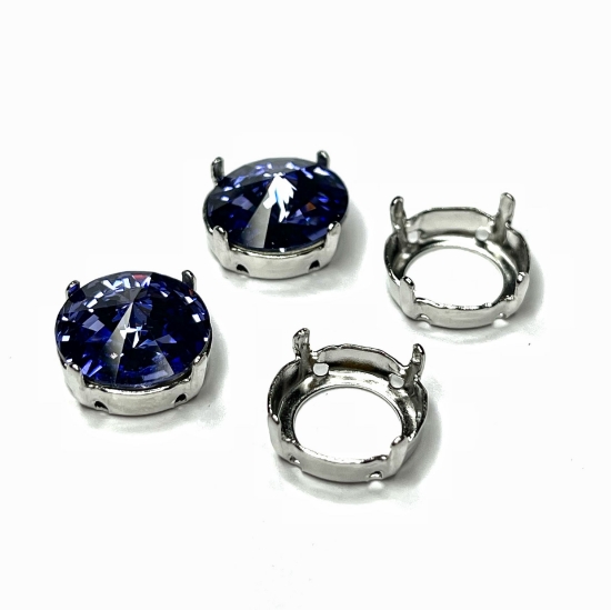 Picture of Cabochon setting 1122 Rivoli round 12mm Rhodium Tone x1