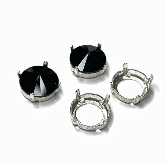 Picture of Cabochon setting 1122 Rivoli round 12mm Silver Tone x1