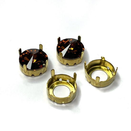 Picture of Cabochon setting for 1681/1122 Rivoli 12mm Vintage Gold Tone x1