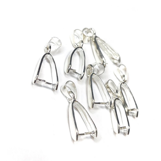 Picture of Pinch Bail 20x4mm Shiny Silver Tone x10