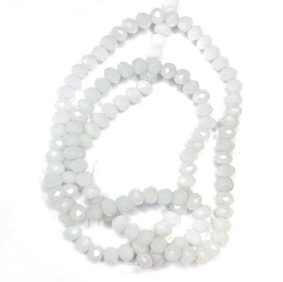 Picture of Faceted Rondelle 3x4mm Opaque White x125