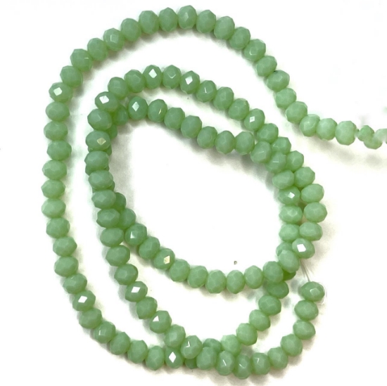 Picture of Faceted Rondelle 3x4mm Opaque Pale Green x125