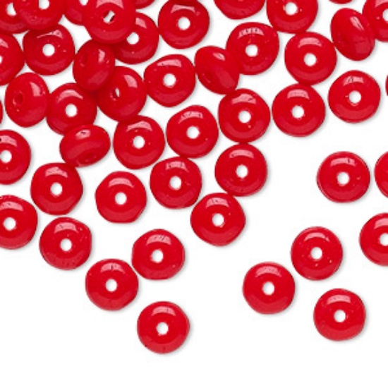Picture of Vintage Rondelle 4x2mm Opaque Red x50
