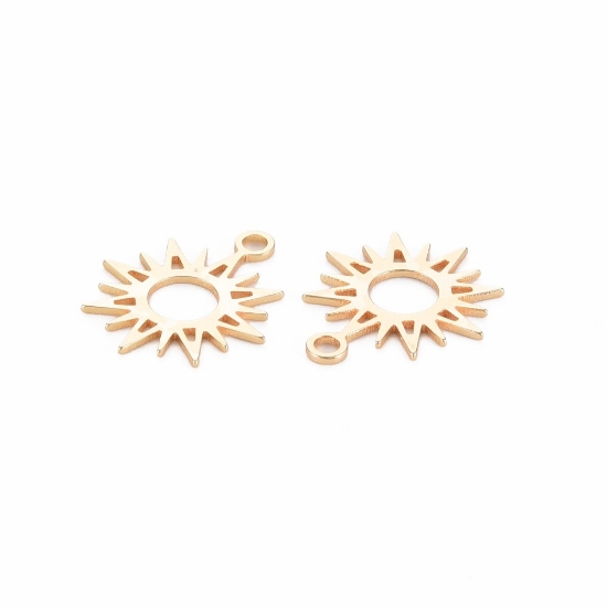 Picture of Charm Sun 15mm 18kt Gold Plated x1