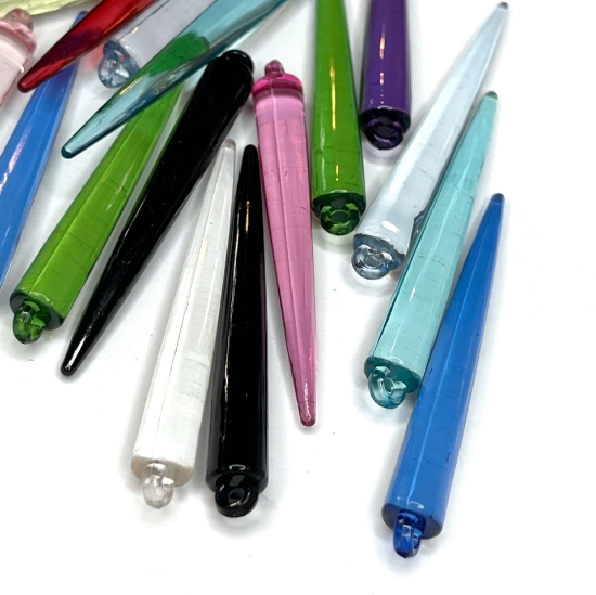Picture of Acrylic Drop Spikes 45x7mm color mix x50