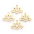 Afbeeldingen van Stainless Steel Pendant Hollow Lotus Flower 14x18.5x1mm 18kt Gold Plated x2