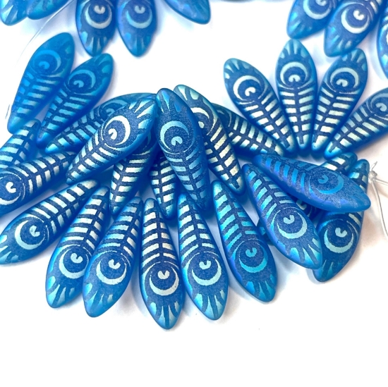 Picture of Glass Daggers 5x16mm Indigo Mat Laser Target Eye x25