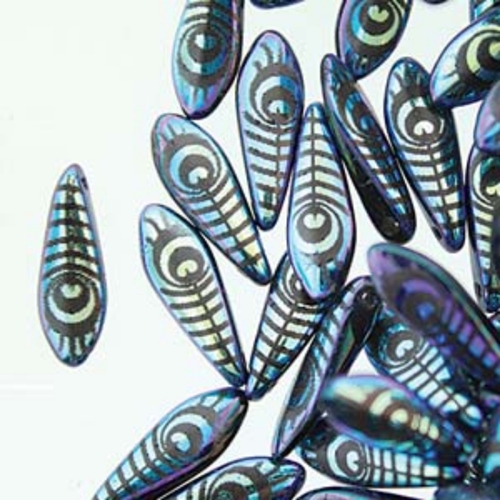 Picture of Glass Daggers 5x16mm Jet Laser Eye x25