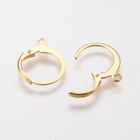Picture of  Stainless Steel Leverback 12mm w/ open loop 18kt Gold Plated x10