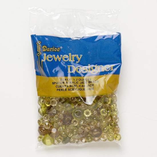 Picture of Acrylic Spacer Beads Mix 5mm--10mm Light Green and Light Brown x250