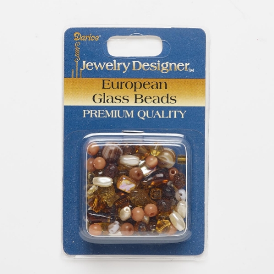 Picture of Czech Glass Beads Mix multi Brown x100