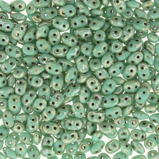 Picture of SuperDuo 2,5x5mm Turquoise Green Picasso x10g