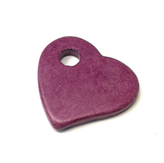 Picture of Greece Ceramic Heart 34mm w/hole 8mm Purple x2