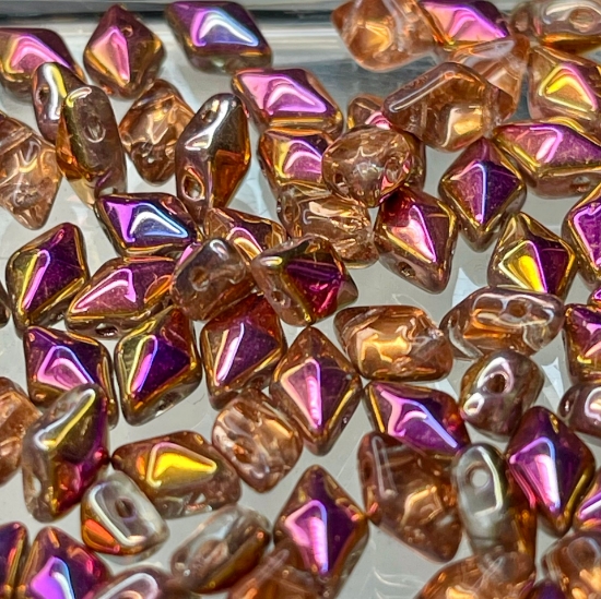 Picture of DiamonDuo 2-hole 5x8mm Crystal Sunset AB x10g 