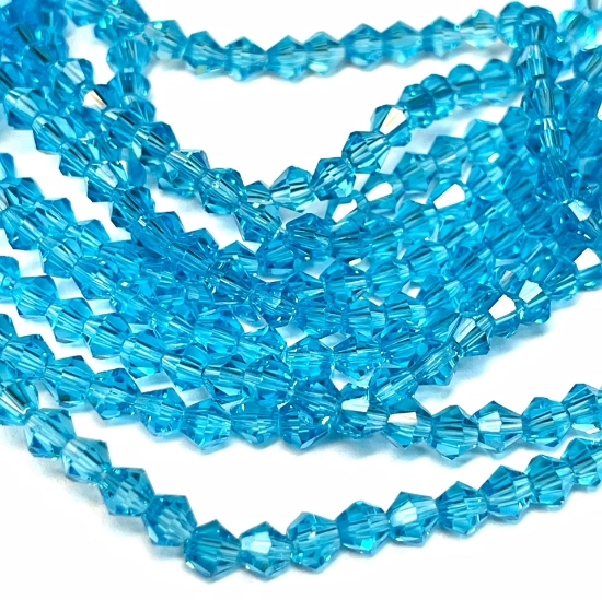Picture of Bicone Glass bead 4mm Aqua x90