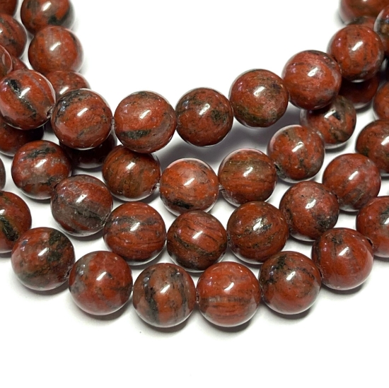 Picture of Sesame Jasper 8mm round x38cm