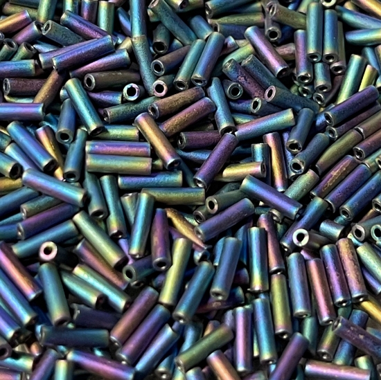 Picture of Miyuki Bugles 6mm BGL2-401FR Mat Black AB x10g