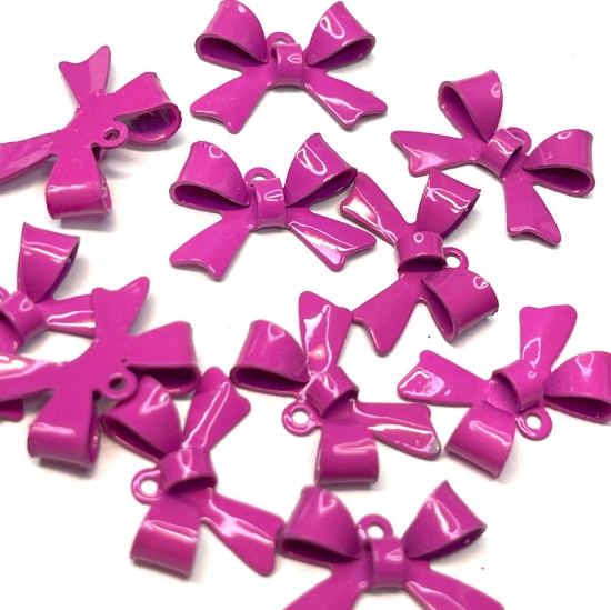 Picture of Bowknot pendant 15x10mm Pink x1