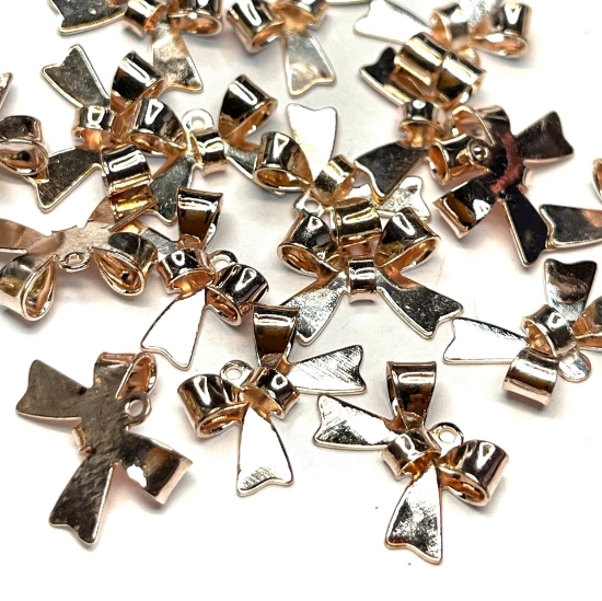 Picture of Bowknot  pendant 15x10mm Rose Gold x1