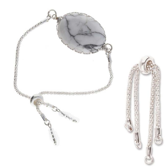 Picture of Partially Finished Adjustable Slider Clasp Bracelet Silver Plated x1