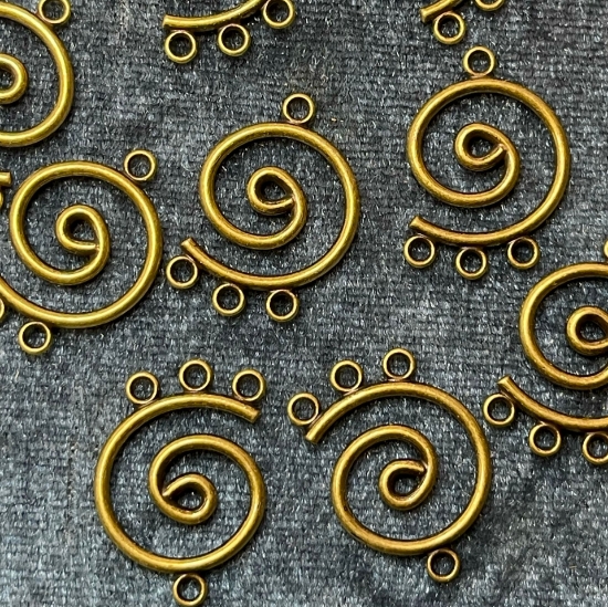Picture of Pendant Spiral 24x17mm w/3 rings Bronze x1
