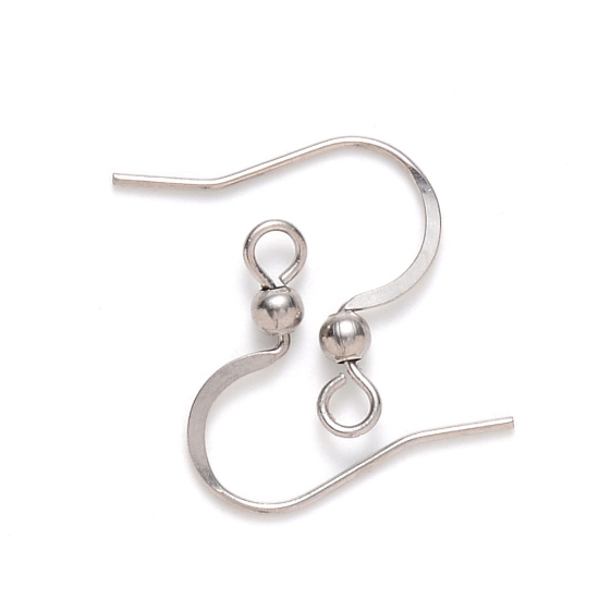 Picture of Stainless Steel Earwire Fishhook 18mm with open loop x10