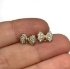 Picture of Ear stud Bowknot 7x10mm w/ cubic zirconia and 925 Silver pin 14kt Gold Plated x2 