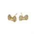 Picture of Ear stud Bowknot 7x10mm w/ cubic zirconia and 925 Silver pin 14kt Gold Plated x2 