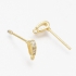 Picture of Ear stud Drop 7mm w/ cubic zirconia 18kt Gold Plated x2