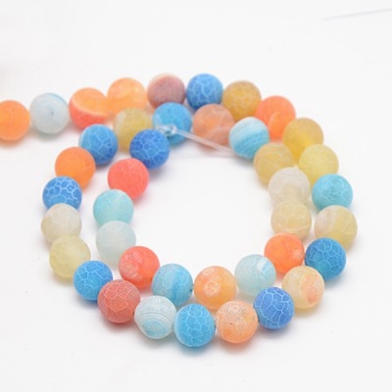 Picture of Agate (dyed) Frosted 6mm round x38cm